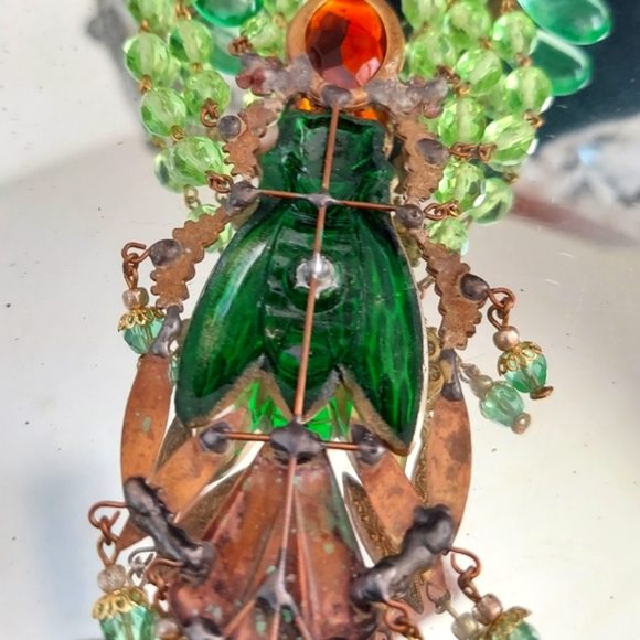 Czechoslovakian HUGE Cicada Necklace - Picture 4 of 6